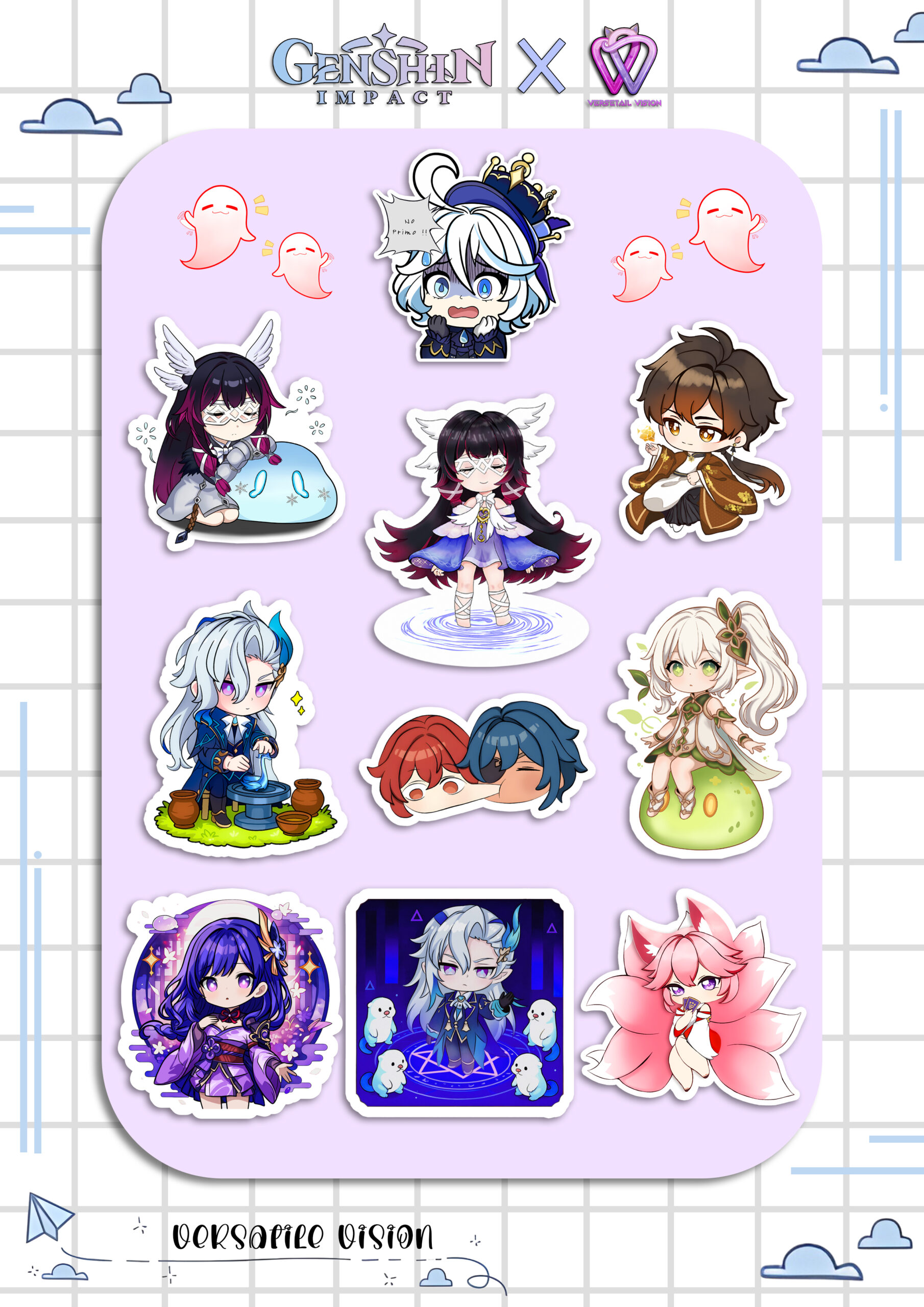 Genshin Impact Multiple Mix Character Stickers