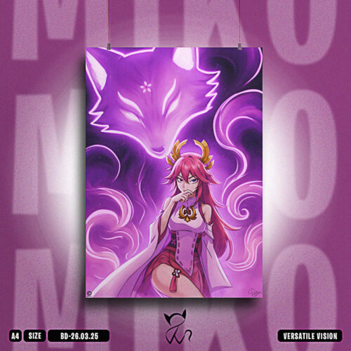 Yae Miko Genshin Impact Fanmade Wall Poster