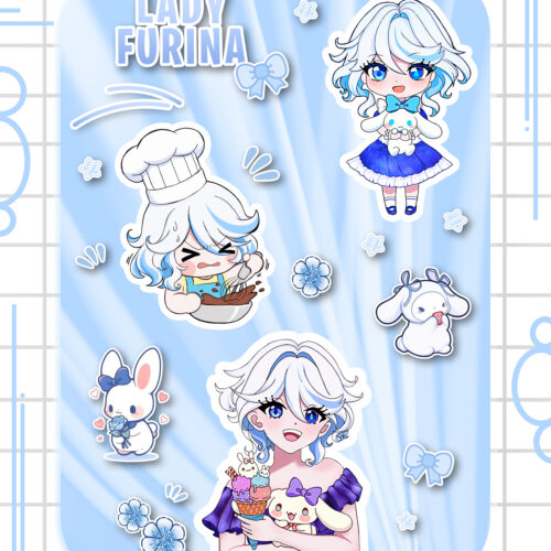 Furina 3x3 Genshin Impact Fanart Stickers