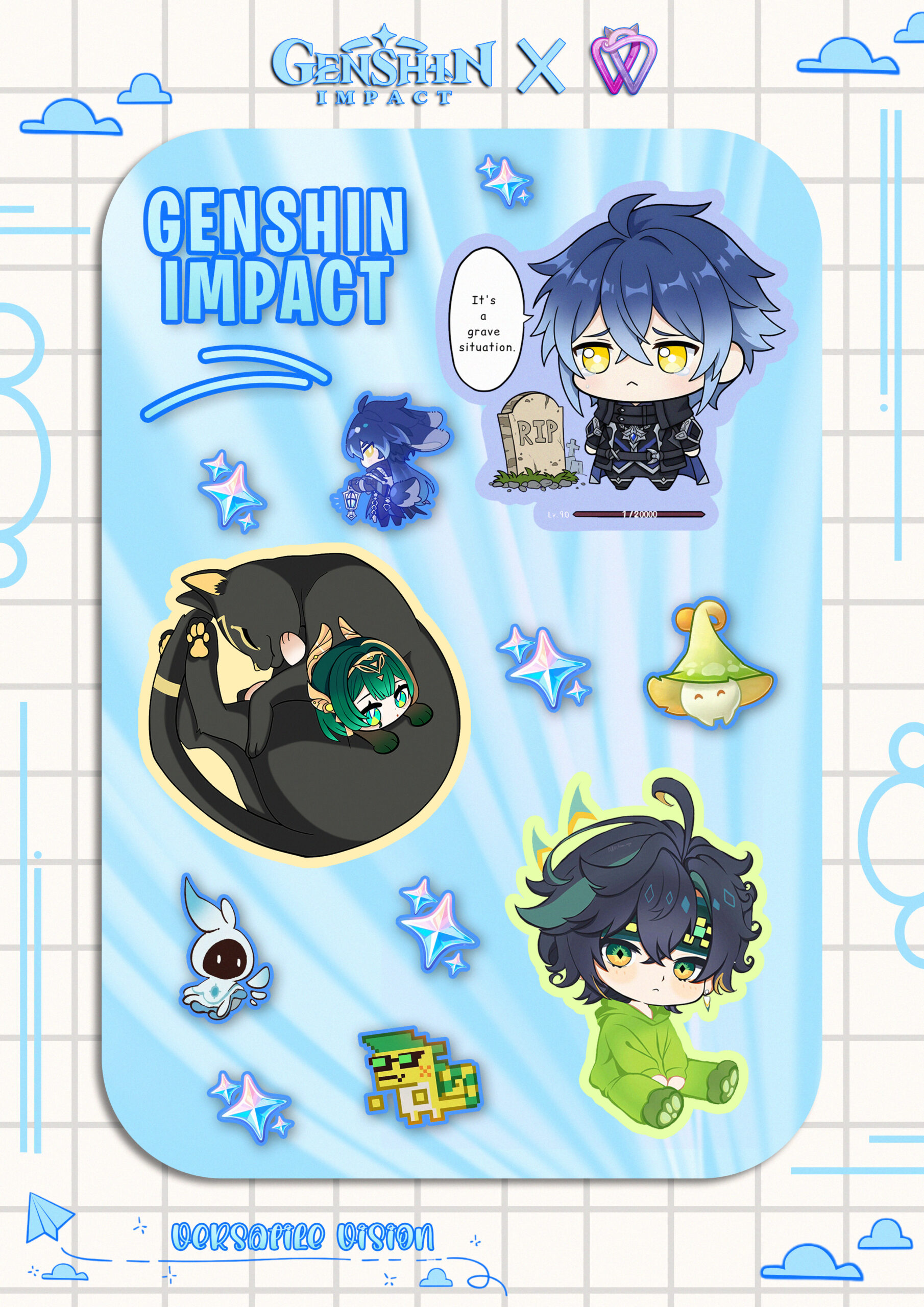 Genshin Impact Multiple Mix 2 Character Stickers