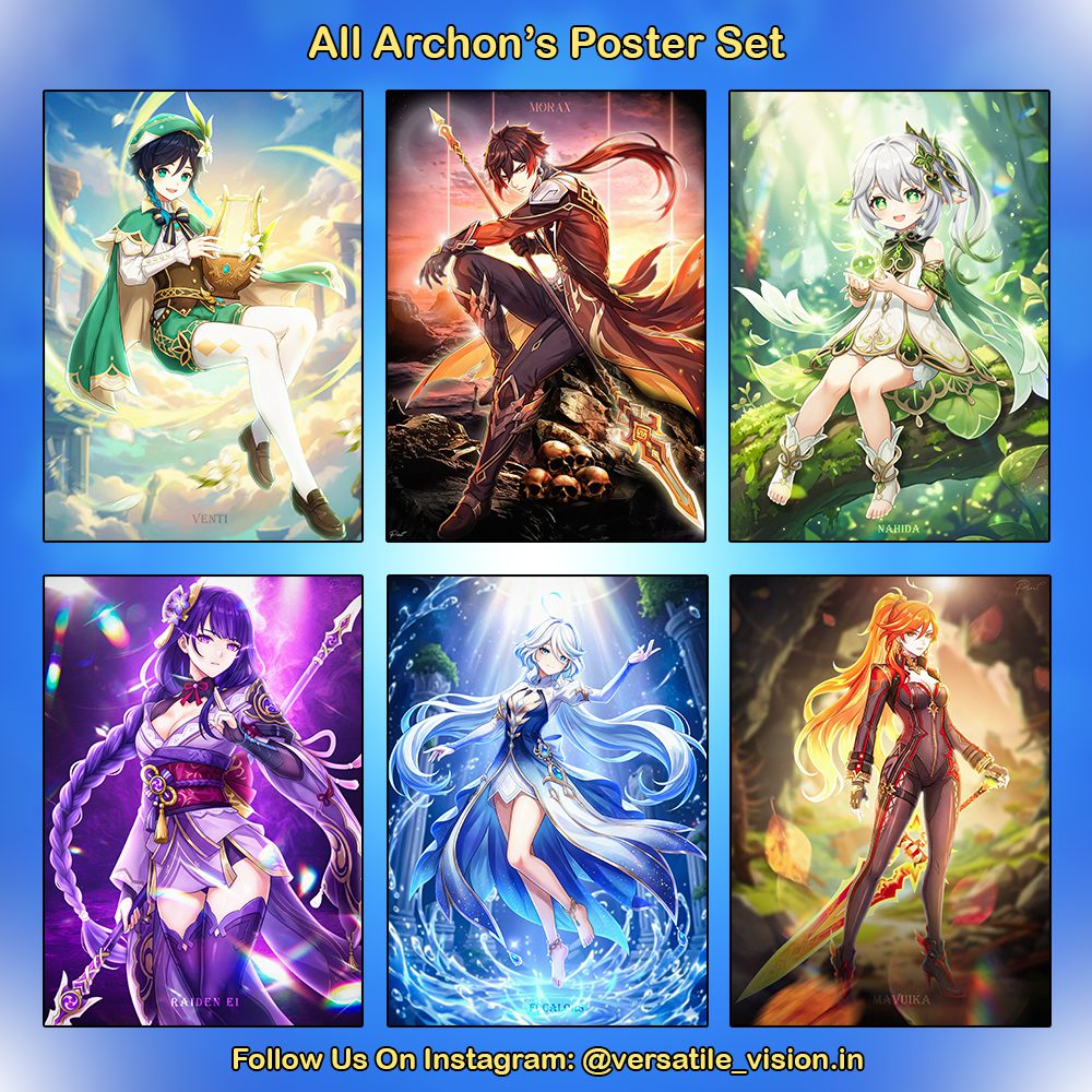 Genshin Impact All Archon's – Fan-Made Wall Poster.
