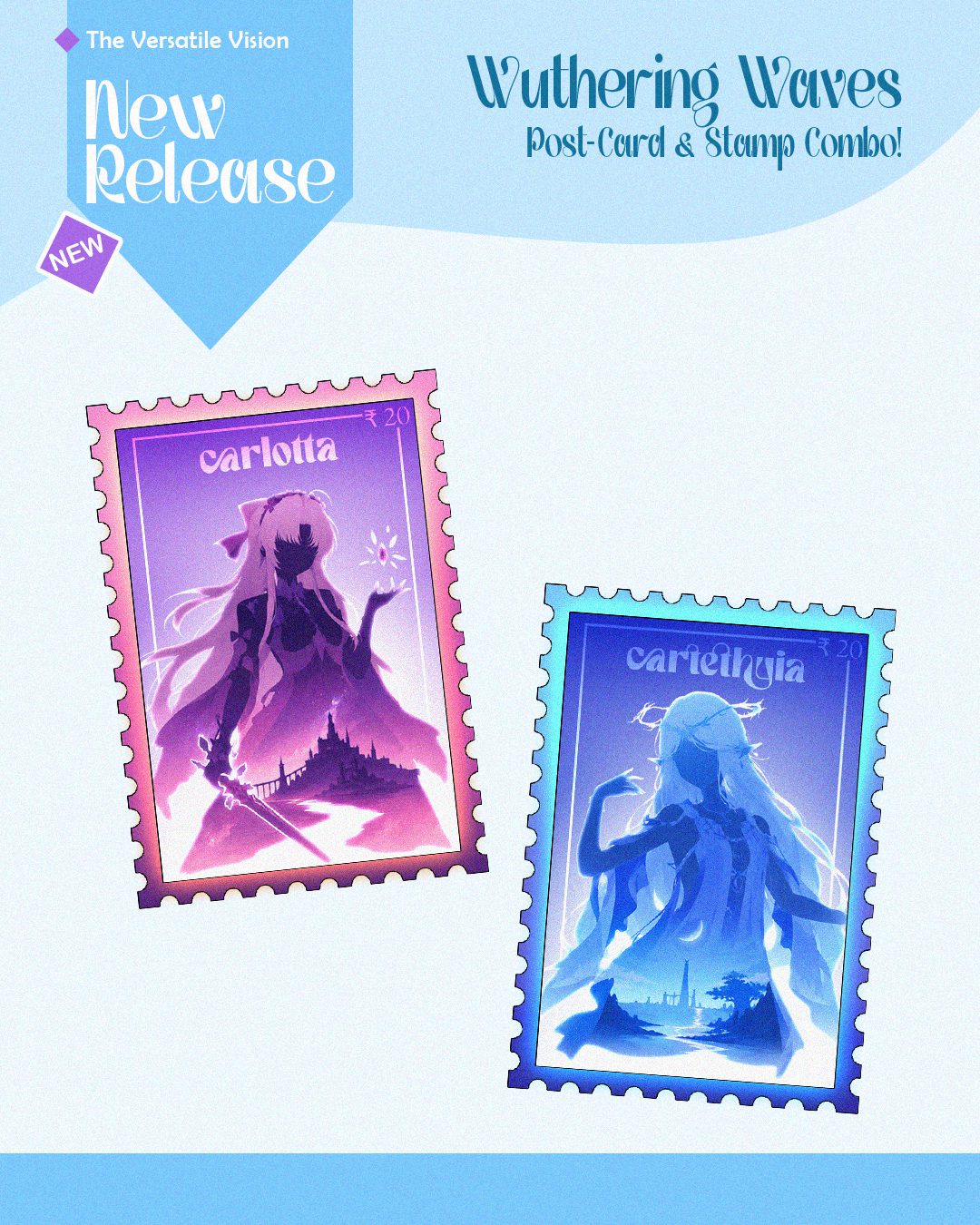 Carlotta & Carthetyia Post-Card & Stamp Set 4pcs - Image 4