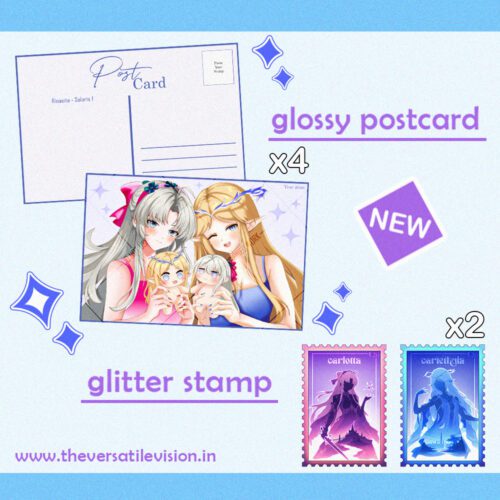 Carlotta & Carthetyia Post-Card & Stamp Set 4pcs